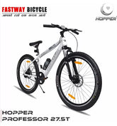 Fastway Bicycle Hopper Professor 27.5T | Dual Disc Brakes | Front Suspension | 85% Pre-Assembled 26 T Mountain Cycle  (Single Speed, White, Only Front Suspension)